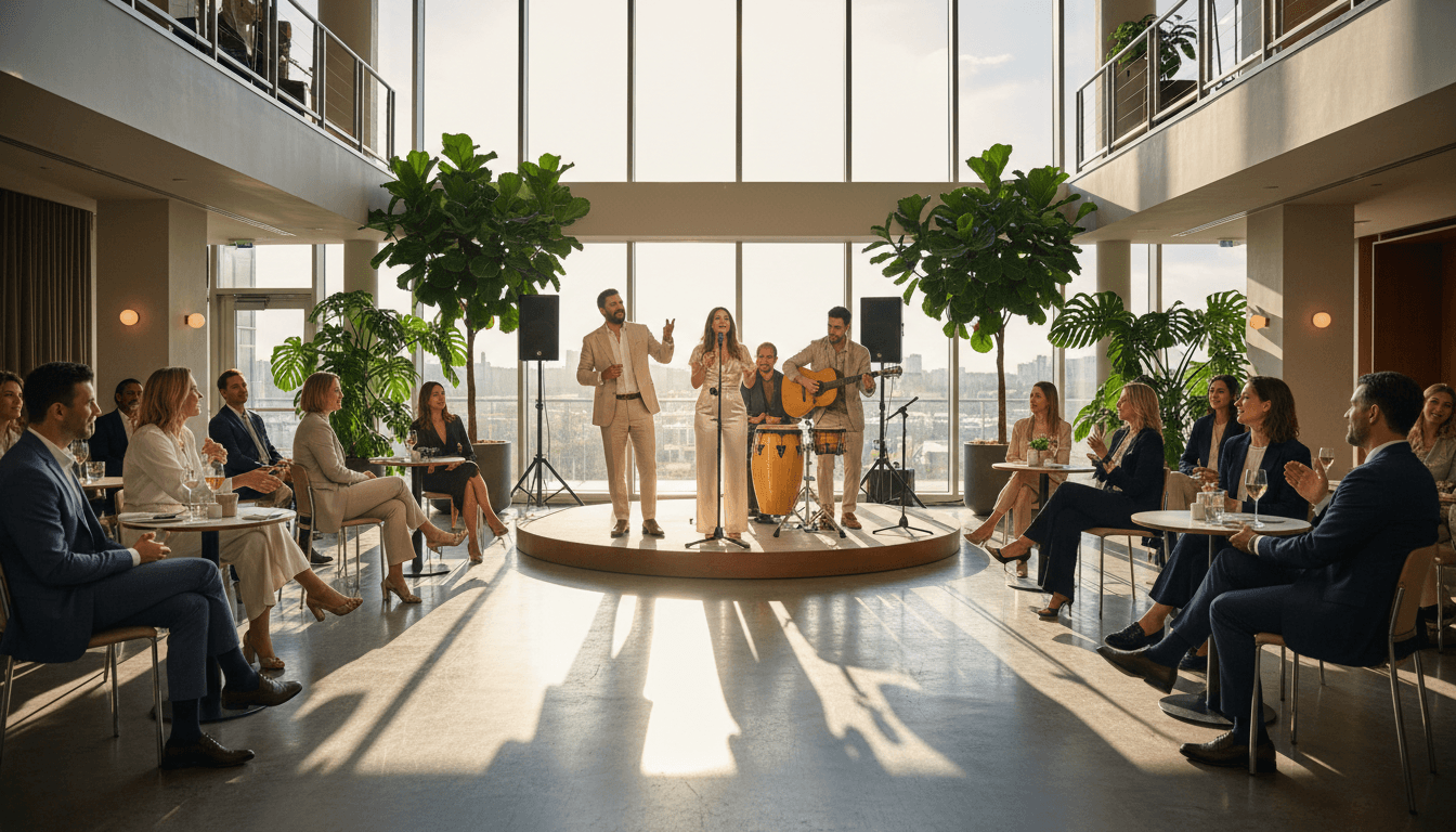 Apresentação de bossa nova em evento corporativo em São Paulo